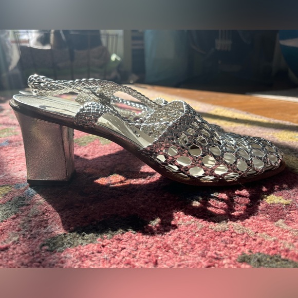 Vintage Silver leather heels - Picture 3 of 6